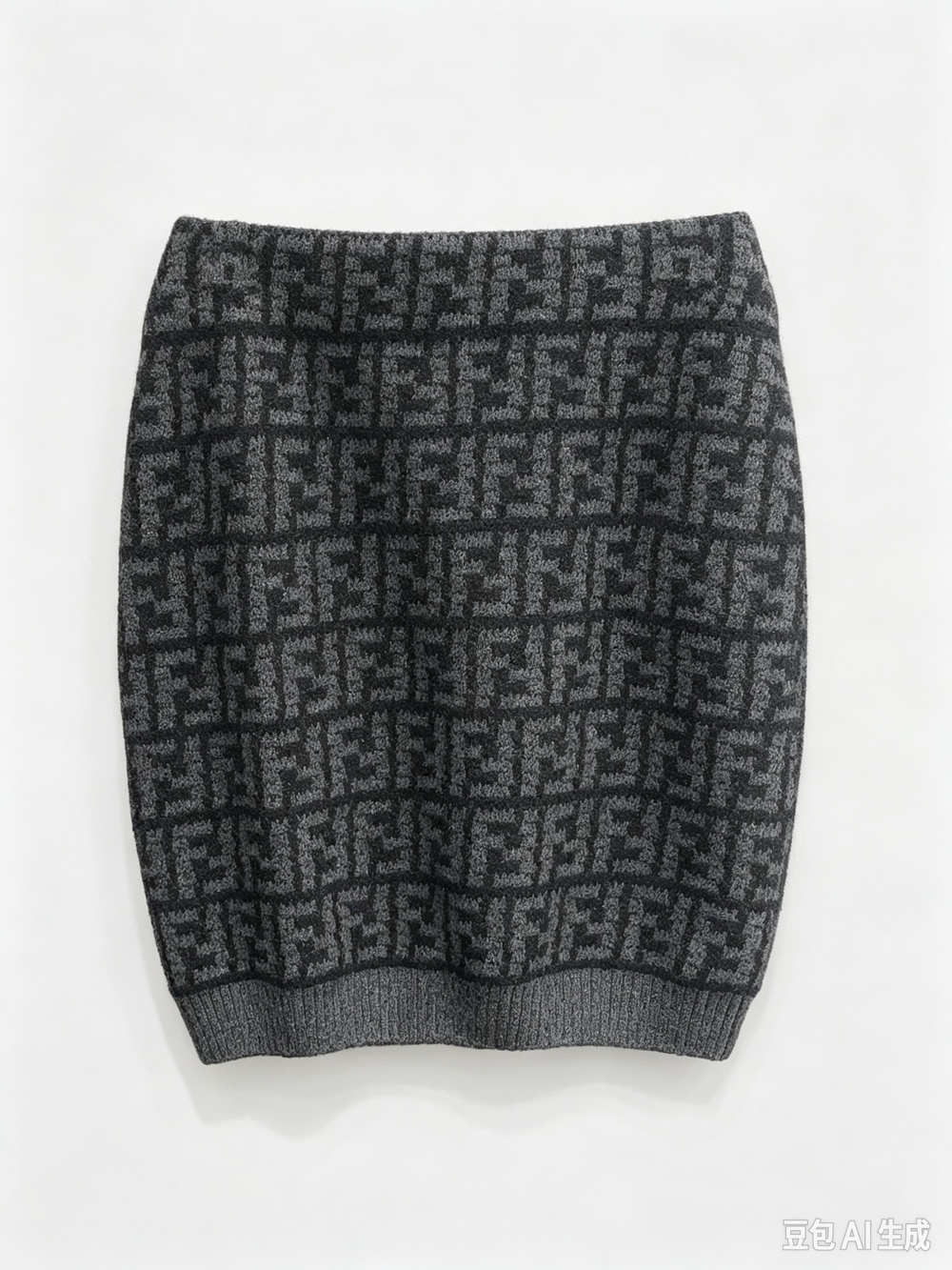 Fendi cashmere Grey Logo Knit Pencil Skirt